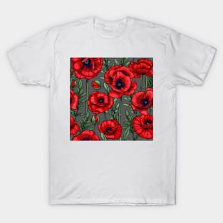 scarlet red poppies T-Shirt